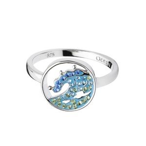Blue Wave Ring with Aqua Crystals {NEW}